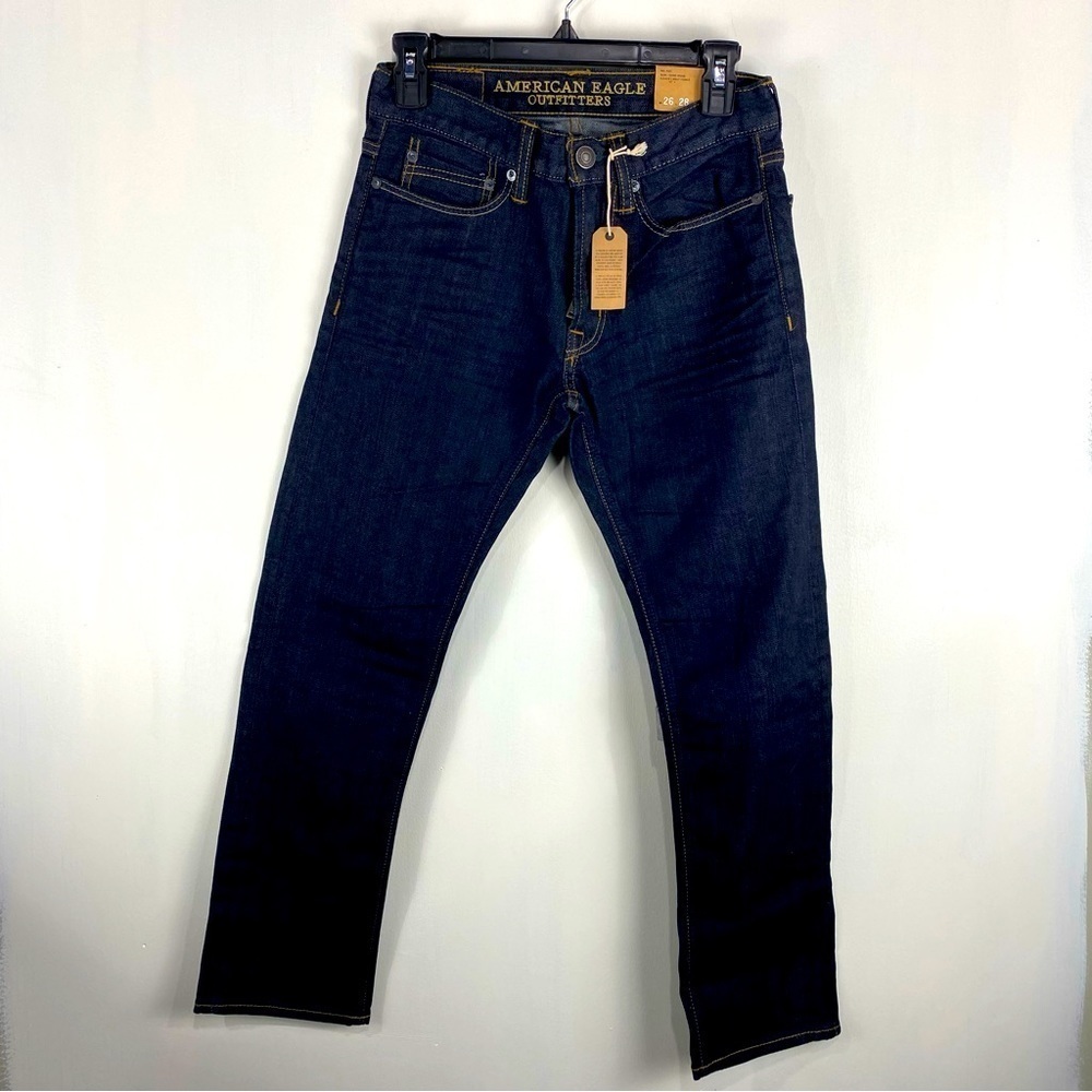 American Eagle Slim Fit Full Length Dark Wash Rinse Denim‎ Jeans 26W 28L NWT